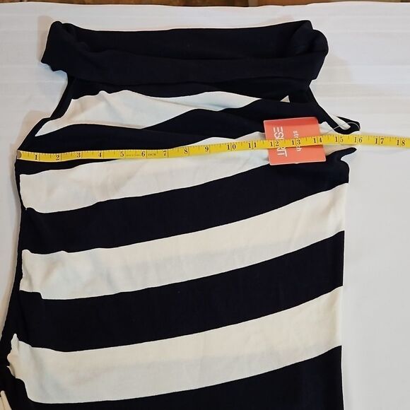 NWT Esprit black & white stripe gatheted side top size Medium - Picture 12 of 13